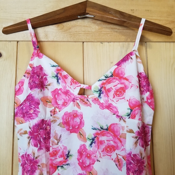 C+D+M Collection Sleeveless Spaghetti Strap Floral Midi Slip Dress NWT - Picture 2 of 15